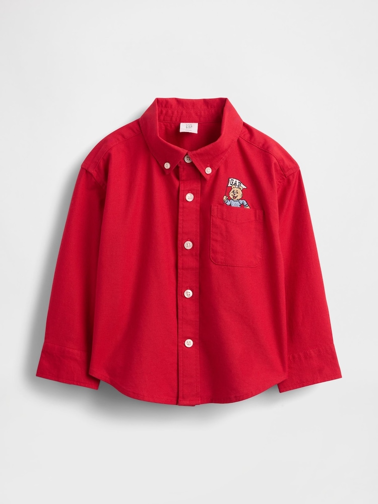 Gap Red Embroidered Oxford Shirt (6mths-5yrs) - Image 1 of 3