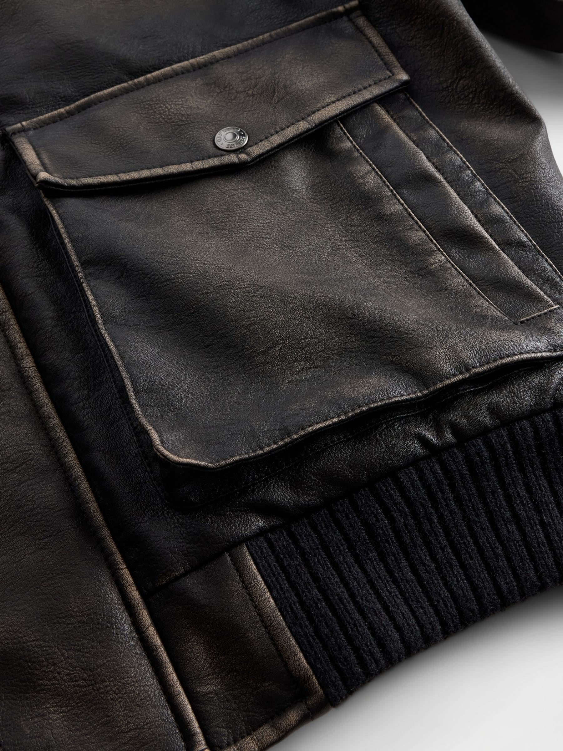 Buy Gap Brown Vegan Leather Bomber Jacket from Next Finland