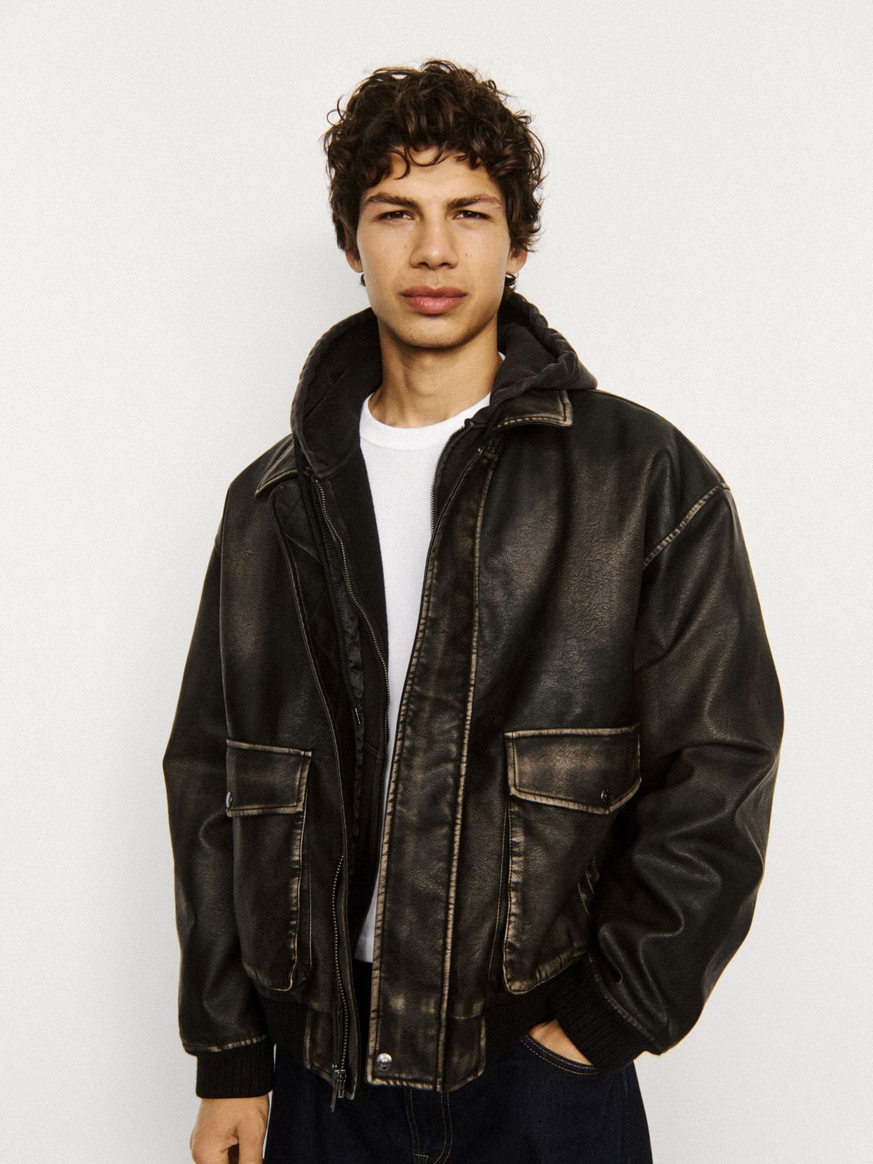 Buy Gap Brown Vegan Leather Bomber Jacket from Next Romania
