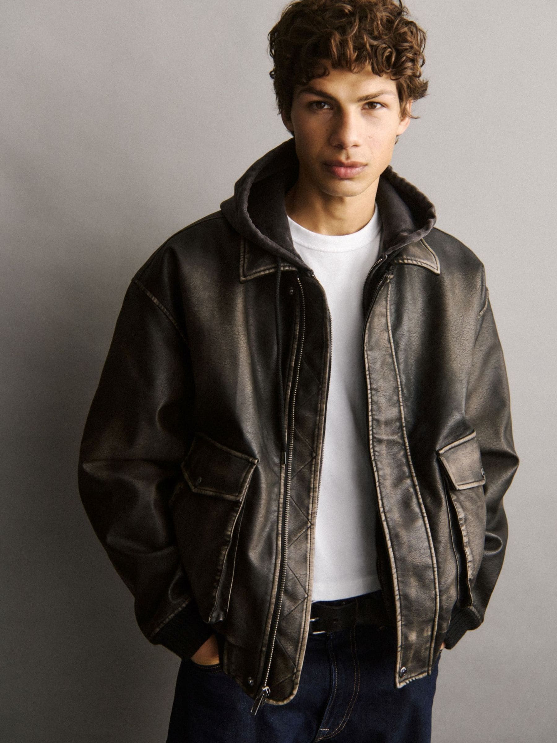 Buy Gap Brown Vegan Leather Bomber Jacket from Next Romania