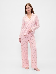 Gap Pink Gingerbread Pyjama Top Matching Family Christmas - Image 3 of 4