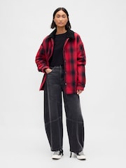 Gap Red Stranger Things Sherpa-Lined Shirt Jacket - Image 5 of 6