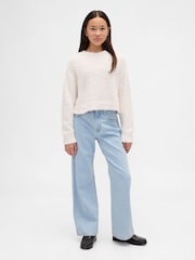 Gap White Eyelash Crew Neck Jumper (4-13yrs) - Image 3 of 5