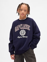 Mornarsko modra - Gap pulover z logotipom VintageSoft (4-13let) (4-13let) - Slika 1 iz 5