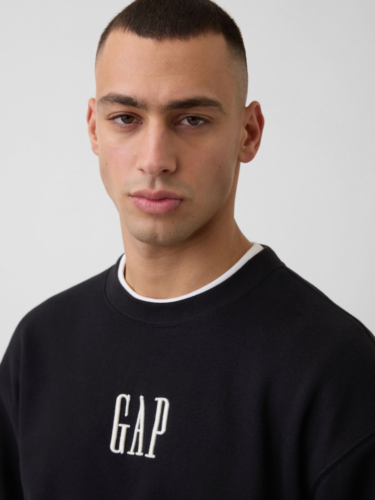Gap Black Vintage Soft Oversized Logo Sweatshirt - Image 4 of 4