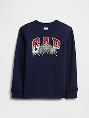 Azul marino - Gap Crew neck Graphic Sweatshirt (4-13yrs) - Imagen 1 de 3