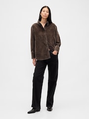Gap Brown Corduroy Big Shirt - Image 1 of 4
