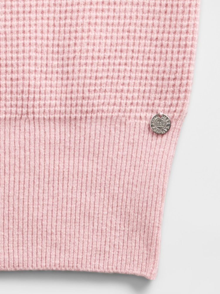 Gap Pink Summer Fridays Cash Soft Waffle Crop Hoodie - Image 6 of 6