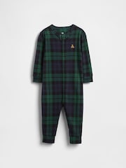 Gap Green Plaid Matching Family Christmas Cotton Sleepsuit (6-24mths) - Image 1 of 2