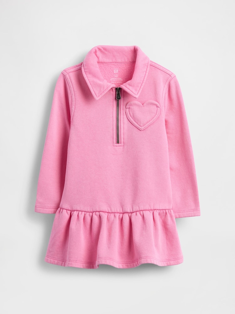Gap Pink Half-Zip Pullover Sweatshirt Dress (6mths-5yrs) - Image 2 of 3