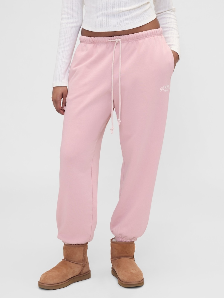 Gap Pink Summer Fridays Heavyweight Relaxed Logo Joggers - Image 1 of 6