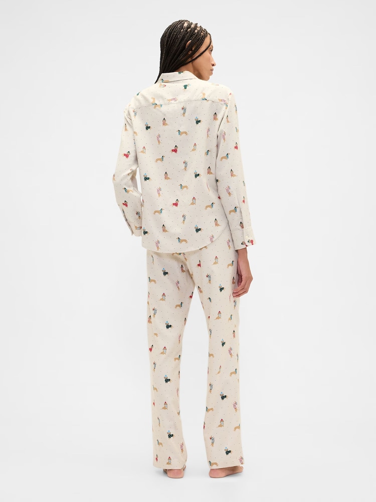 Gap Cream Flannel Pull On Pyjama Bottoms - Image 2 of 4 Gap Cream Flannel Pull On Pyjama Bottoms - Image 2 of 4