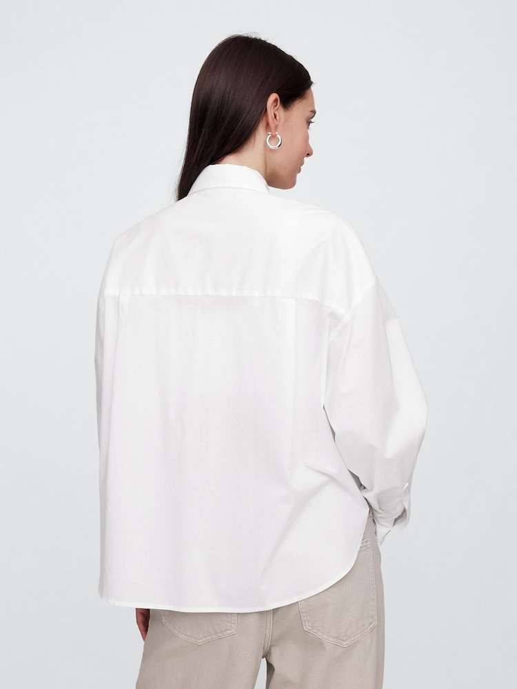 Gap White Oversized Shirt in Poplin - Image 2 of 5 Gap White Oversized Shirt in Poplin - Image 2 of 5