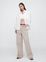 Gap White Oversized Shirt in Poplin - Image 3 of 5