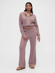 Gap Purple Summer Fridays Cash Soft Waffle Crop Hoodie - Image 3 of 6