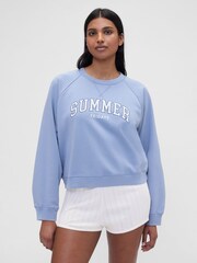 Gap X Summer Fridays Blue Oversized Raglan Logo Sweatshirt - Image 1 of 8