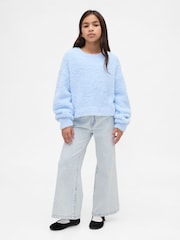 Gap Blue Eyelash Crew Neck Jumper (4-13yrs) - Image 3 of 5