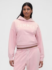 Gap Pink Summer Fridays Heavyweight Oversized Logo Hoodie - Image 1 of 6
