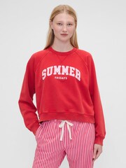Gap X Summer Fridays Red Oversized Raglan Logo Sweatshirt - Image 1 of 8