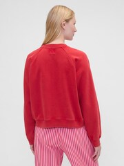 Gap X Summer Fridays Red Oversized Raglan Logo Sweatshirt - Image 2 of 8