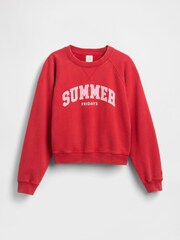 Gap X Summer Fridays Red Oversized Raglan Logo Sweatshirt - Image 6 of 8