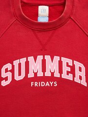Gap X Summer Fridays Red Oversized Raglan Logo Sweatshirt - Image 7 of 8