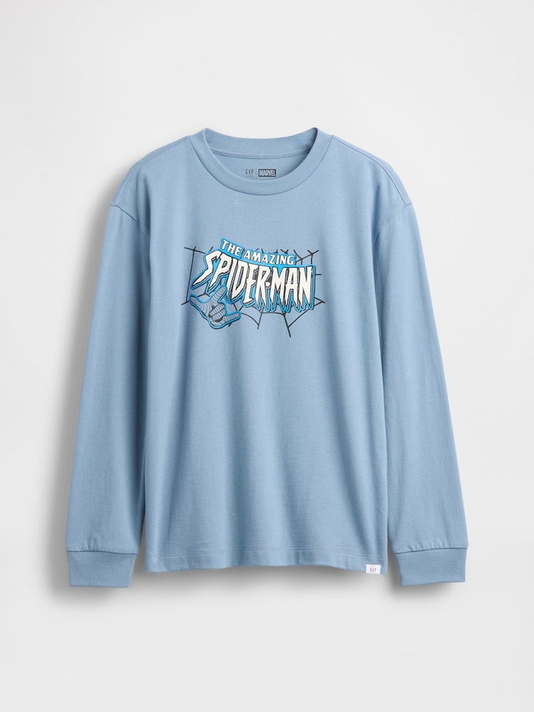 Blau - Gap Marvel Relaxed Graphic T-Shirt mit Grafik (4–13Jahre) - Bild 1 von 3