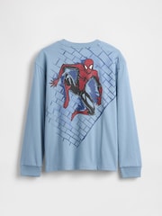Blau - Gap Marvel Relaxed Graphic T-Shirt mit Grafik (4–13Jahre) - Bild 2 von 3