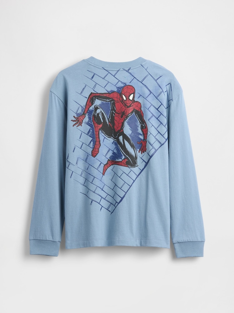 Blau - Gap Marvel Relaxed Graphic T-Shirt mit Grafik (4–13Jahre) - Bild 2 von 3