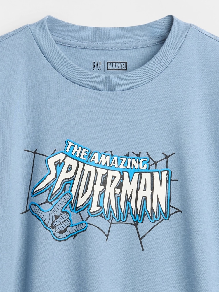 Blau - Gap Marvel Relaxed Graphic T-Shirt mit Grafik (4–13Jahre) - Bild 3 von 3