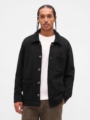 Gap Black French Terry Chore Jacket - Image 1 of 5