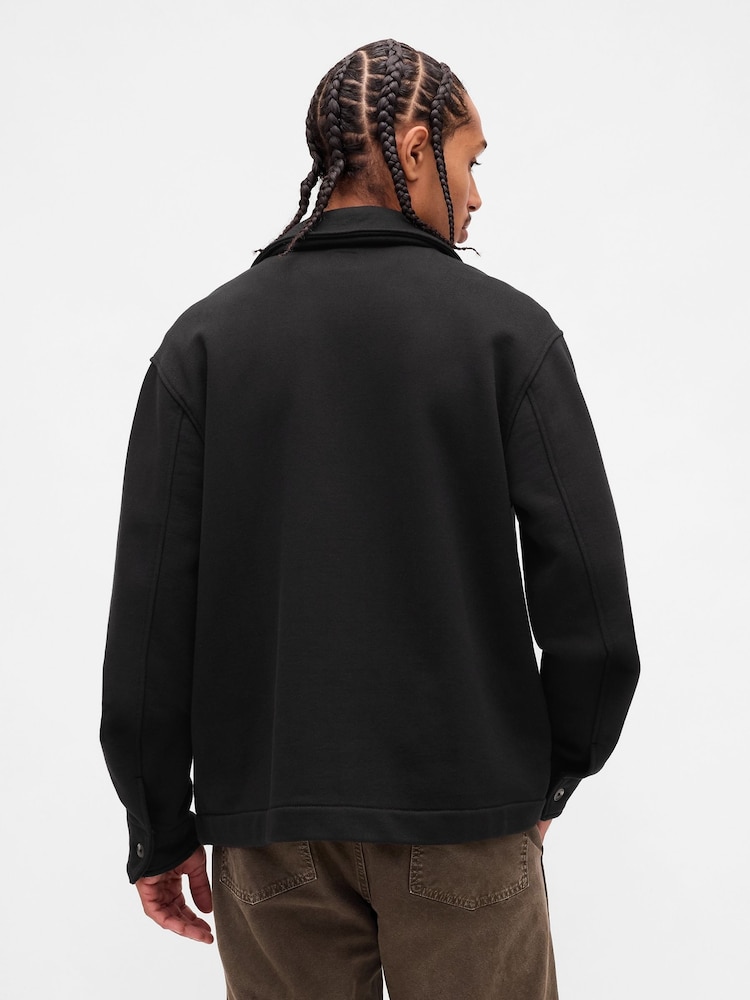 Gap Black French Terry Chore Jacket - Image 2 of 5