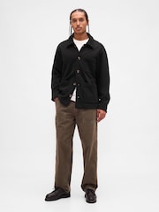 Gap Black French Terry Chore Jacket - Image 3 of 5