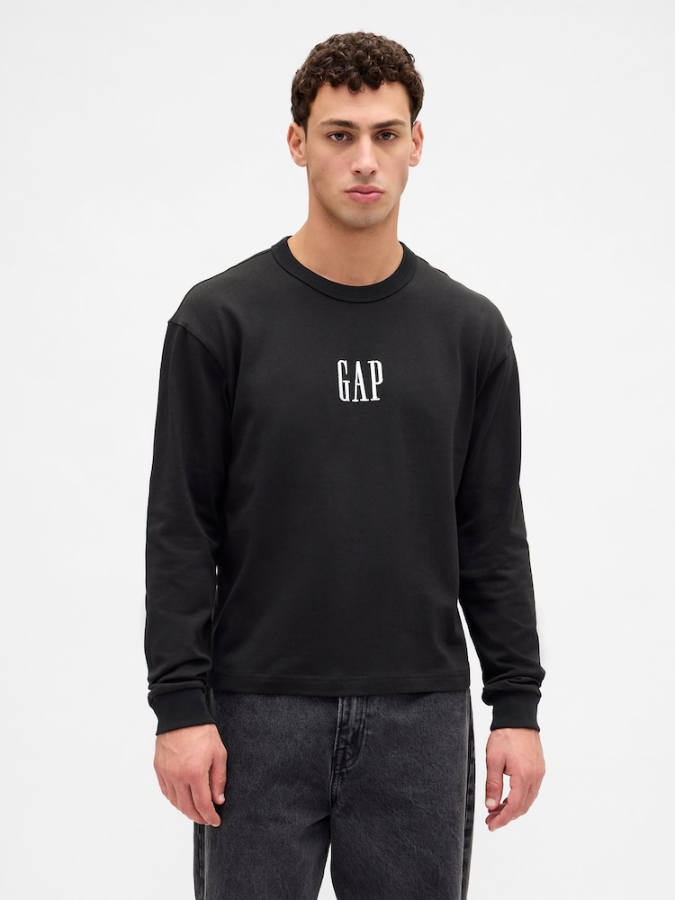 Gap Black Logo Long Sleeve T-Shirt - Image 1 of 4