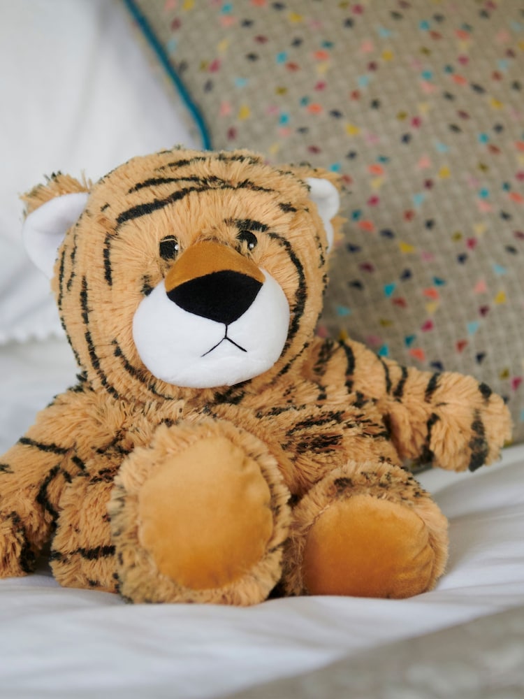 Warmies Brown Large   Tiger  Fully Heatable Plush Toy - Image 1 of 4 Warmies Brown Large   Tiger  Fully Heatable Plush Toy - Image 1 of 4