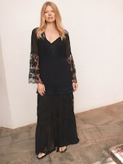 Rockett St George Black Lace Detail Maxi Dress - Image 1 of 6
