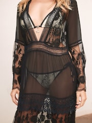 Rockett St George Black Lace Detail Maxi Dress - Image 5 of 6