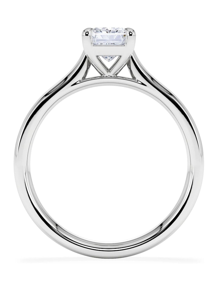The Diamond Store White Amora 1.00ct  Radiant Cut Lab Diamond Solitaire Engagement Ring in 18K White Gold - Image 1 of 6