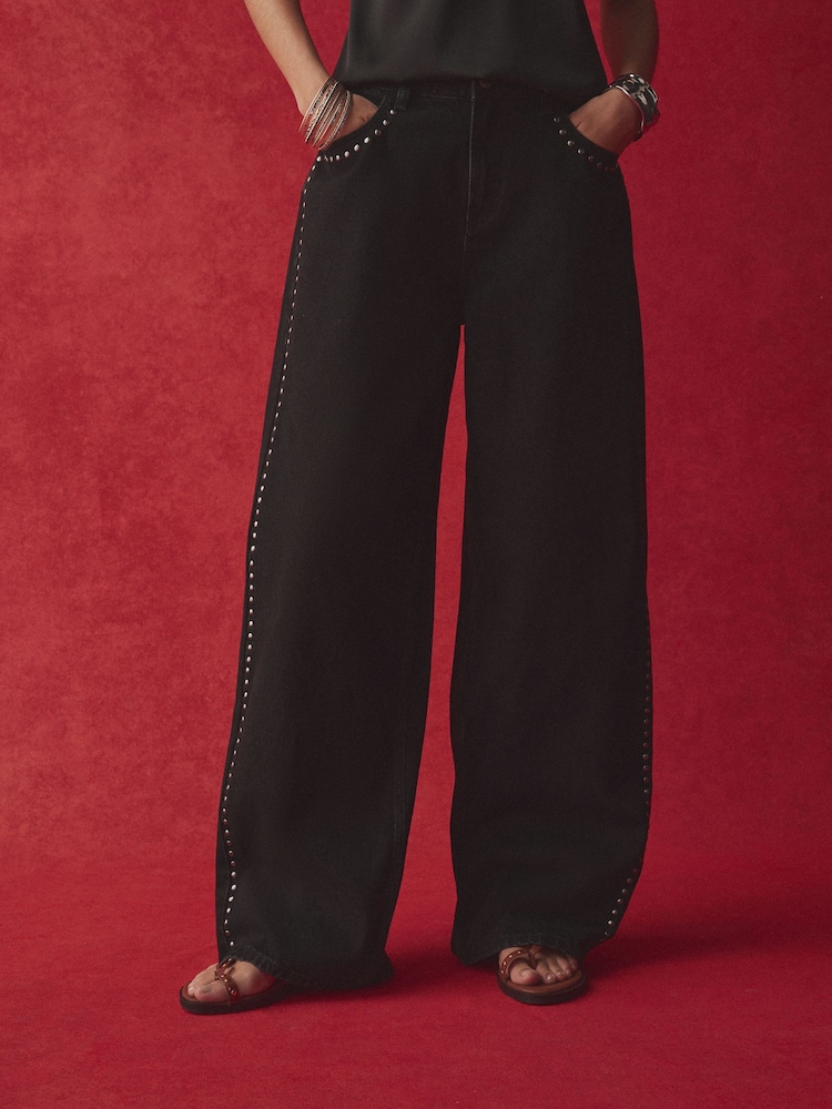 Rockett St George Black Denim Studded Jeans - Image 1 of 9