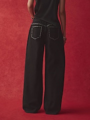 Rockett St George Black Denim Studded Jeans - Image 6 of 9