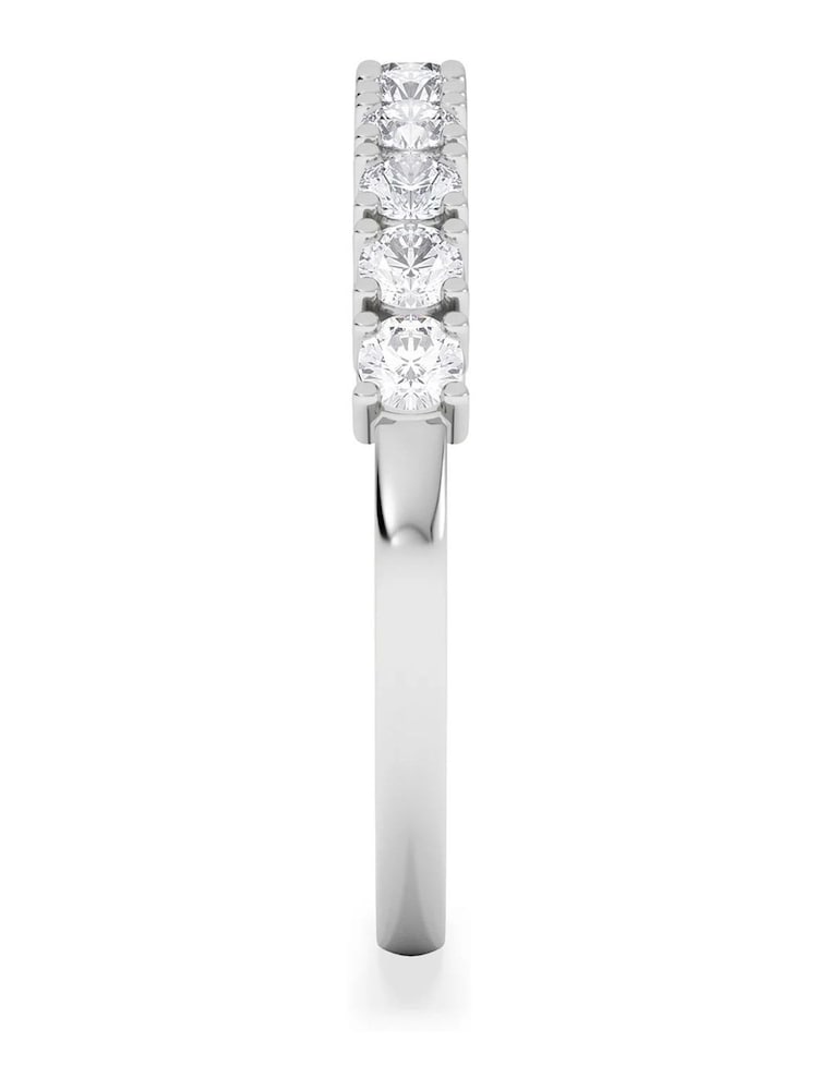 The Diamond Store White Twilight 0.50ct Round Cut Lab Diamond Half Eternity Ring in 9K White Gold - Image 2 of 6