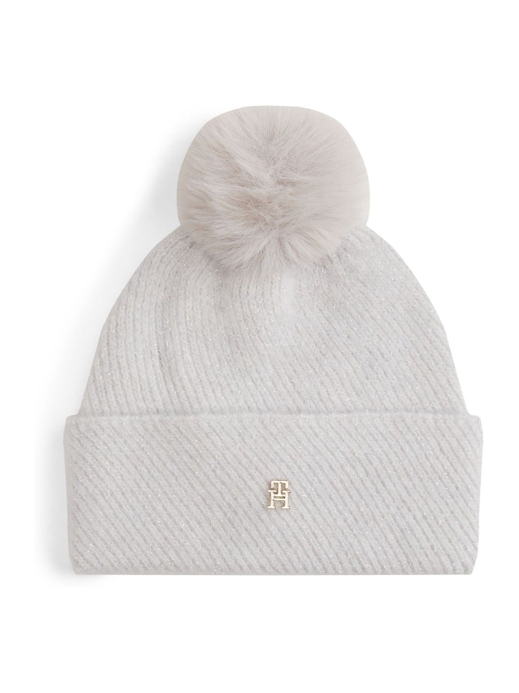 Tommy Hilfiger Grey Metallic Hat & Scarf Sets - Image 2 of 3 Tommy Hilfiger Grey Metallic Hat & Scarf Sets - Image 2 of 3