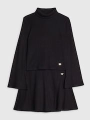 River Island Black Girls Cosy Long Sleeve Top and Skort Set - Image 3 of 5