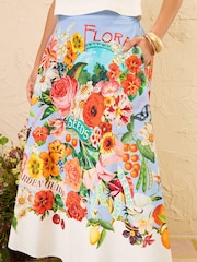 Love & Roses Blue Printed Maxi Skirt - Image 4 of 4