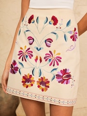 Love & Roses Floral Embroidered Skirt - Imaginea 1 din 4