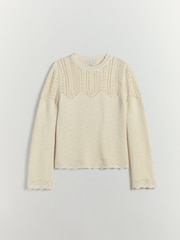 BHOEM Crochet Knit Romantic Ecru Jumper - Image 5 of 5