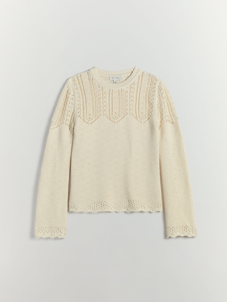 BHOEM Crochet Knit Romantic Ecru Jumper - Image 5 of 5