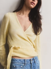 BHOEM Yellow Wrap Knit Cardigan - Imagen 2 de 4