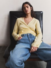 BHOEM Yellow Wrap Knit Cardigan - Imagen 3 de 4