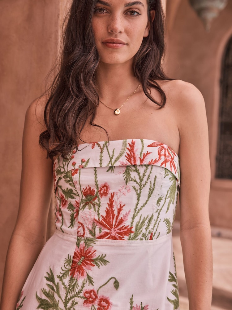 green bandeau mini dress Buy White/Green Floral from Next USA Joie Du_2024/11/8